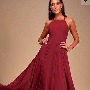 Lulus: Mythical Kind of Love Wine Red Maxi Dress